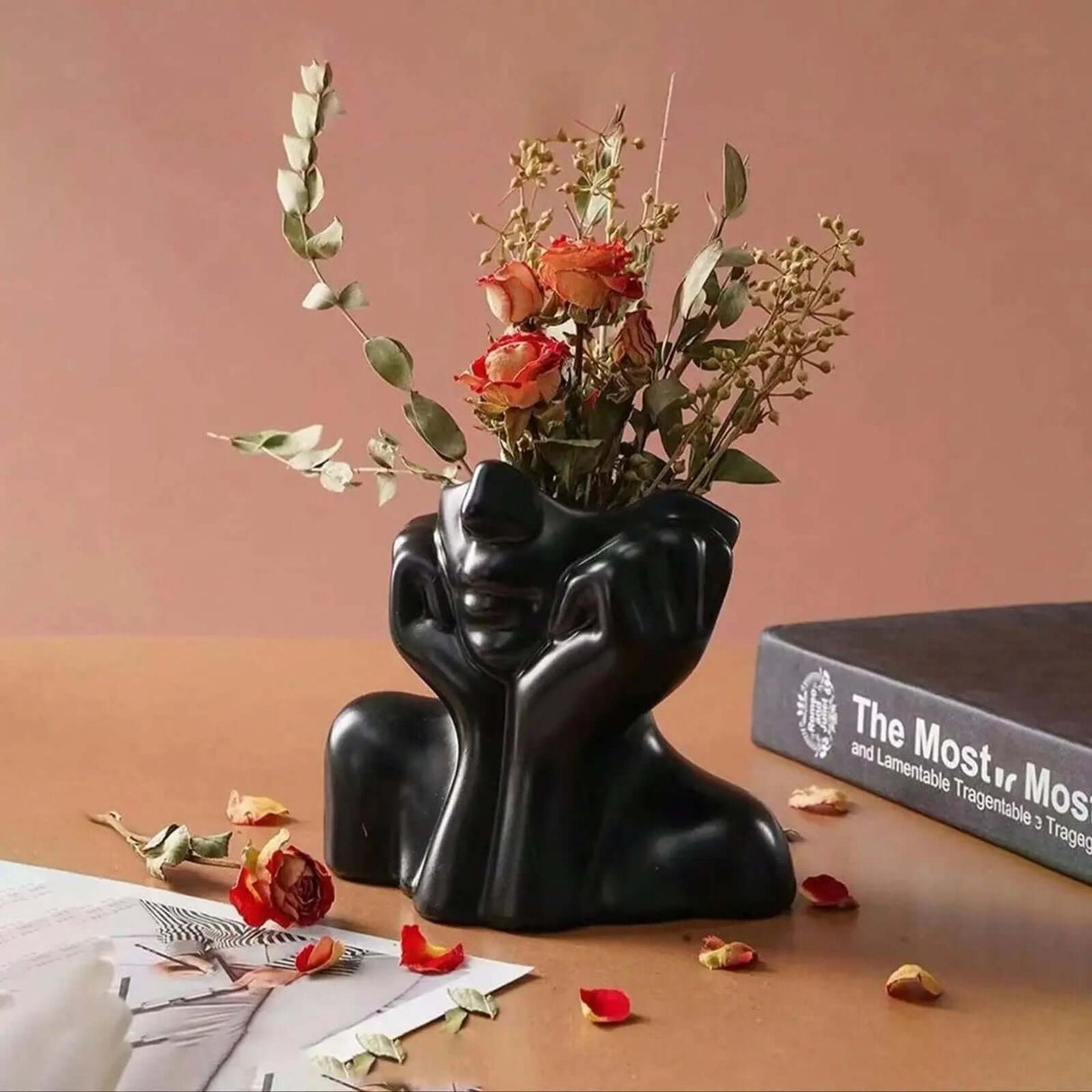 Elegant Ceramic Face Design Vase for Home and Room Decor - Summer 2024 Collection-Allen Cozy Haven Store