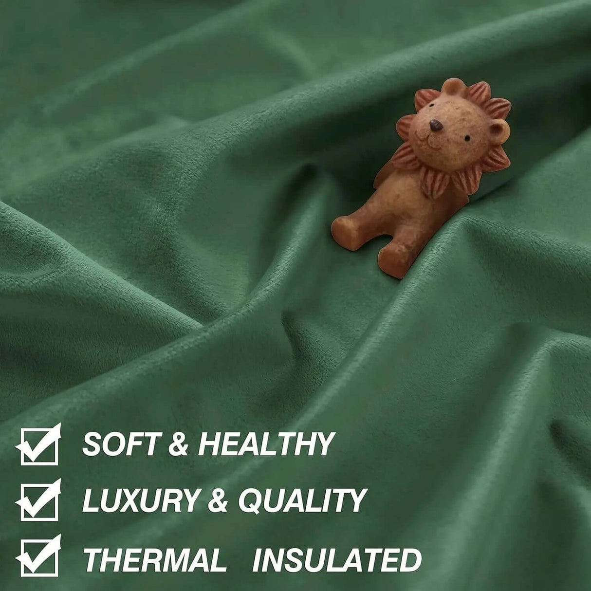 Elegant Green Velvet Blackout Curtains - 84-Inch Thermal Insulated Drapes for Bedroom and Living Room Decor, Grommet Top, Single Panel-Allen Cozy Haven Store