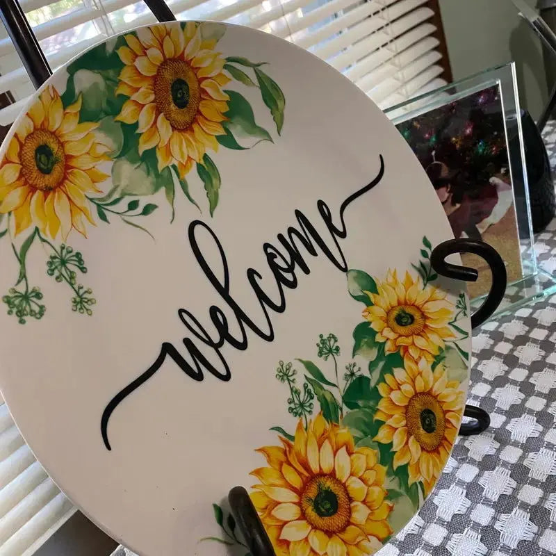 Elegant Sunflower Welcome Home Sign-Allen Cozy Haven Store