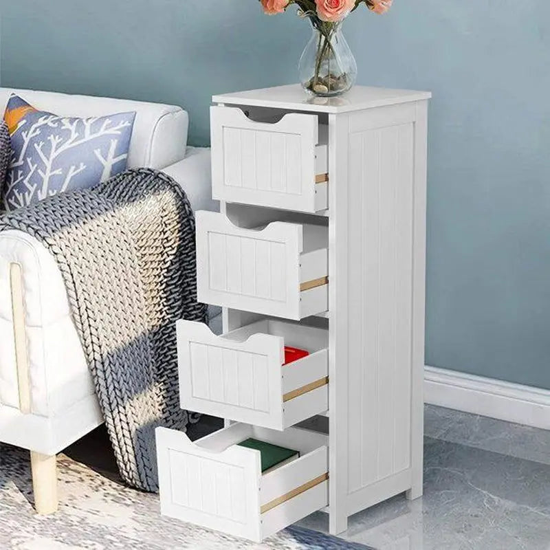 Elegant White 4-Drawer Wooden Dresser-Allen Cozy Haven Store