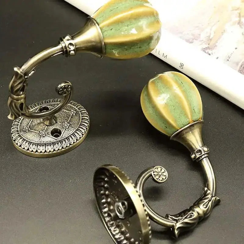 European Classic Curtain Hooks - Elegant Retro Tieback Wall Hooks for Creative Curtain Styling-Allen Cozy Haven Store
