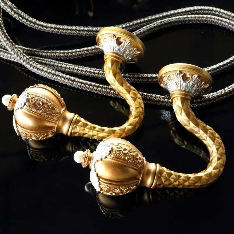 European Classic Curtain Hooks - Elegant Retro Tieback Wall Hooks for Creative Curtain Styling-Allen Cozy Haven Store