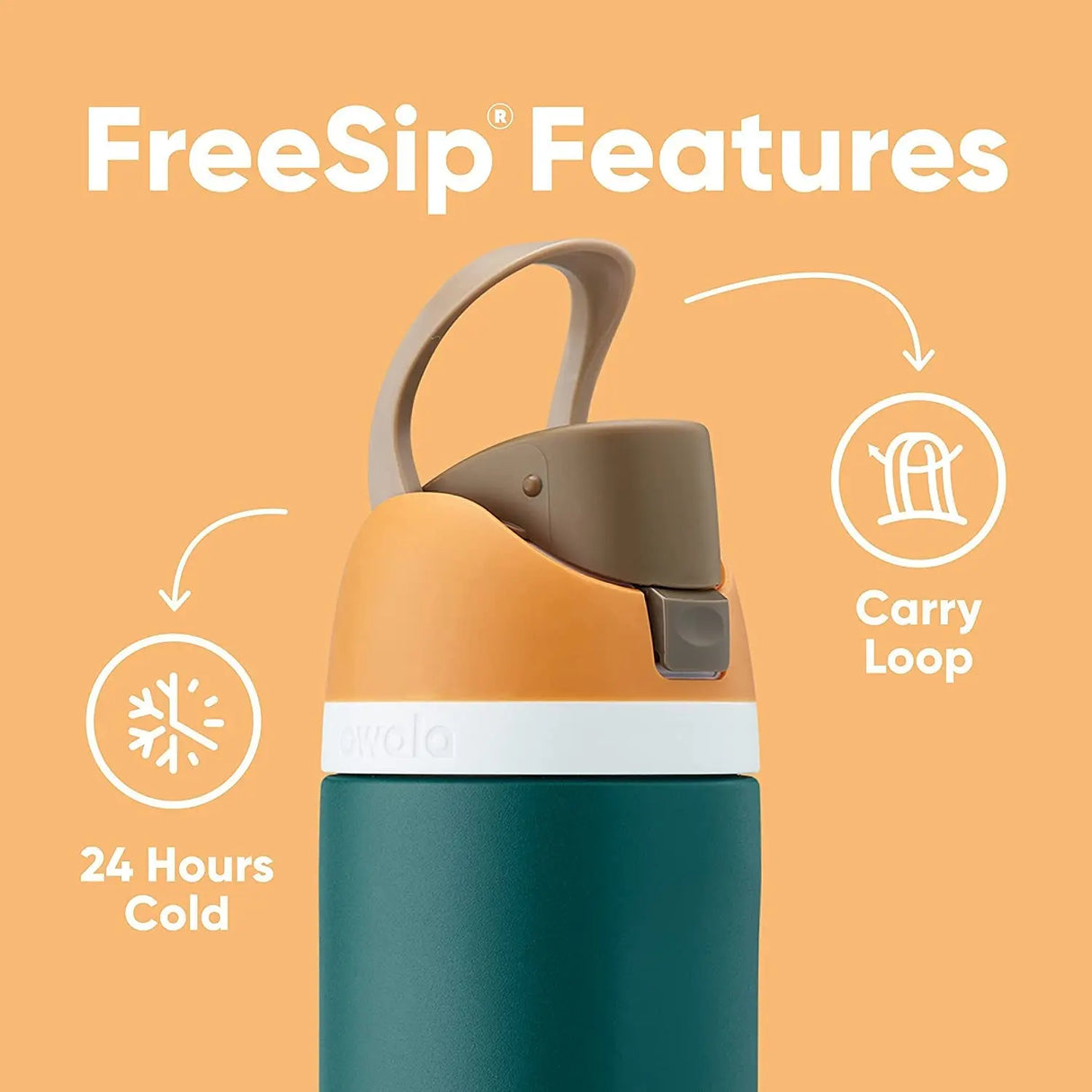 Freesip 24-Ounce Insulated Water Bottle with Straw - BPA-Free, Ideal for Sports and Travel, Dark Color-Allen Cozy Haven Store
