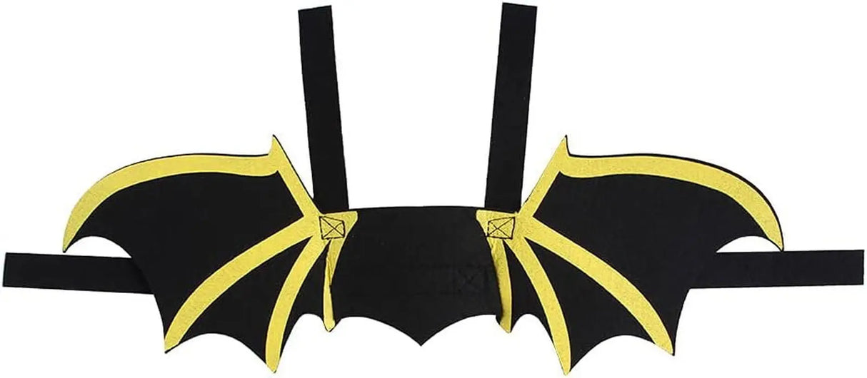 Halloween Pet Costume with Bat Wings and Pumpkin Bells - Suitable for Dogs and Cats, Size S-Allen Cozy Haven Store