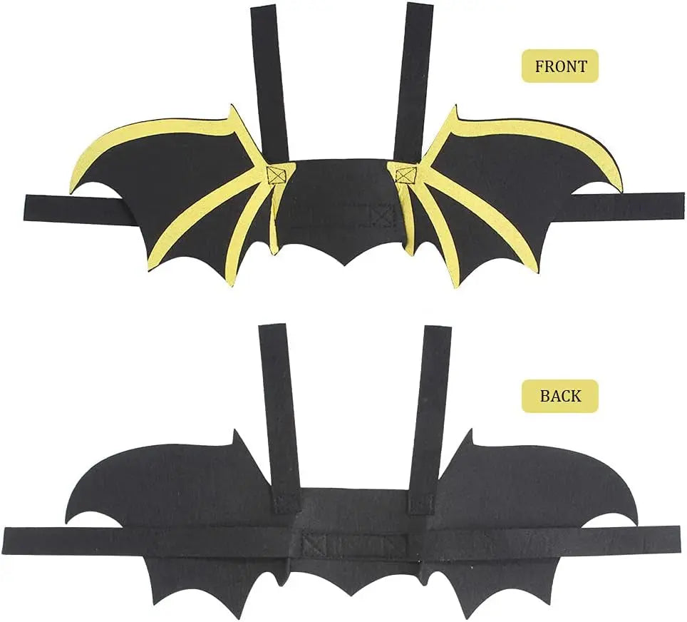 Halloween Pet Costume with Bat Wings and Pumpkin Bells - Suitable for Dogs and Cats, Size S-Allen Cozy Haven Store