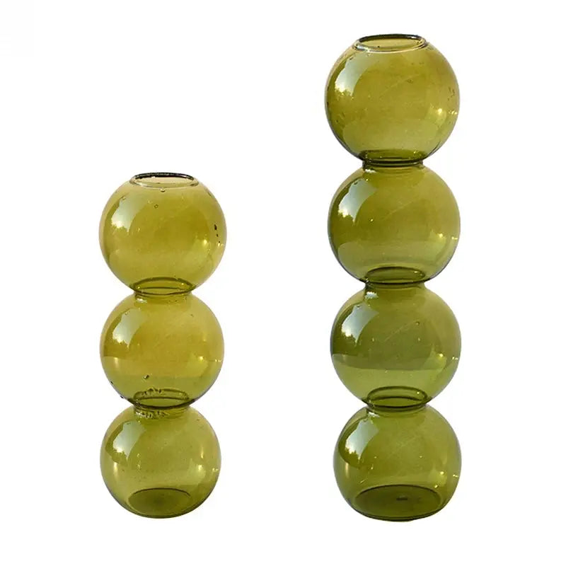 Hand blown Stained Flower Bubble Glass Vase Allen Cozy Haven Store