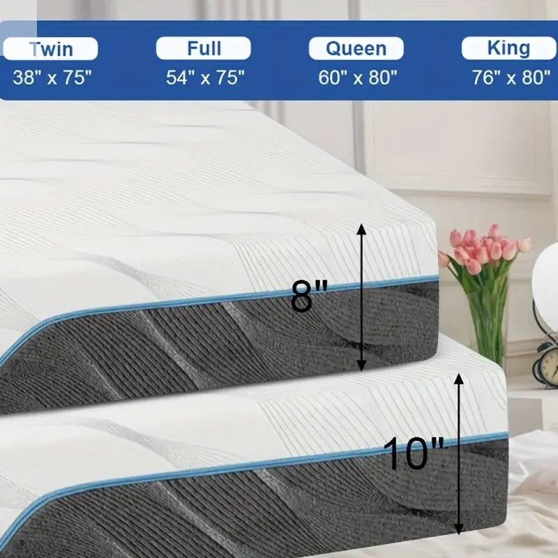 Hcore Queen Mattress, 8/10 inch Medium Firm - Extra Firm Dual-Sided Flip-Flop Mattress for Back Pain Relief Allen Cozy Haven Store