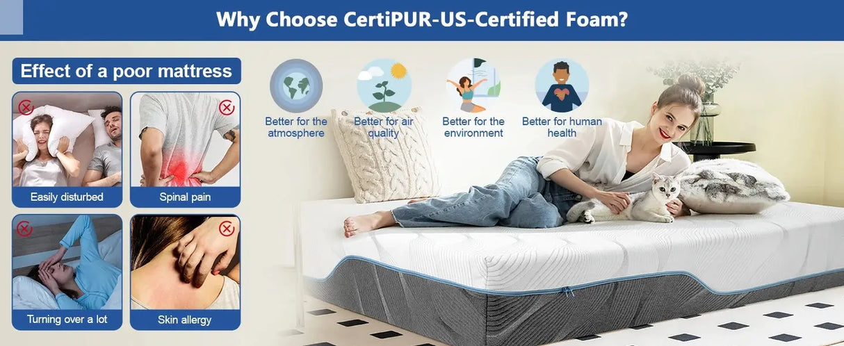 Hcore Queen Mattress, 8/10 inch Medium Firm - Extra Firm Dual-Sided Flip-Flop Mattress for Back Pain Relief Allen Cozy Haven Store