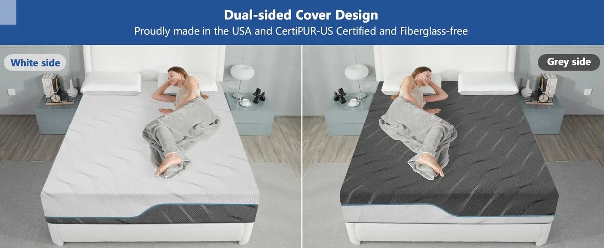 Hcore Queen Mattress, 8/10 inch Medium Firm - Extra Firm Dual-Sided Flip-Flop Mattress for Back Pain Relief Allen Cozy Haven Store