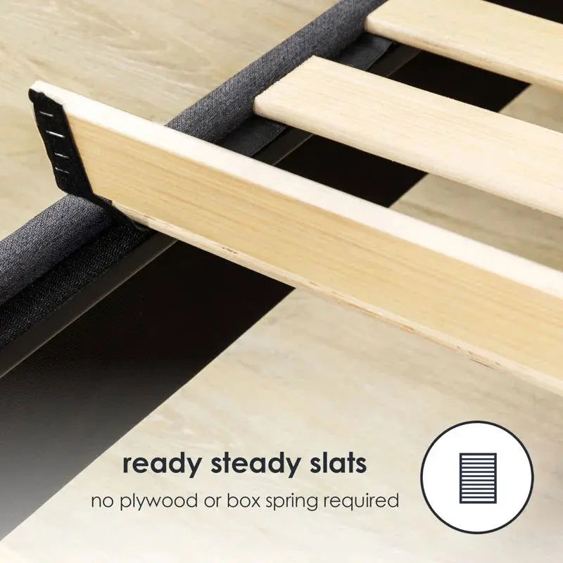 Kirwin Upholstered Metal Platform Bed Frame - Elegant and Durable Design-Allen Cozy Haven Store