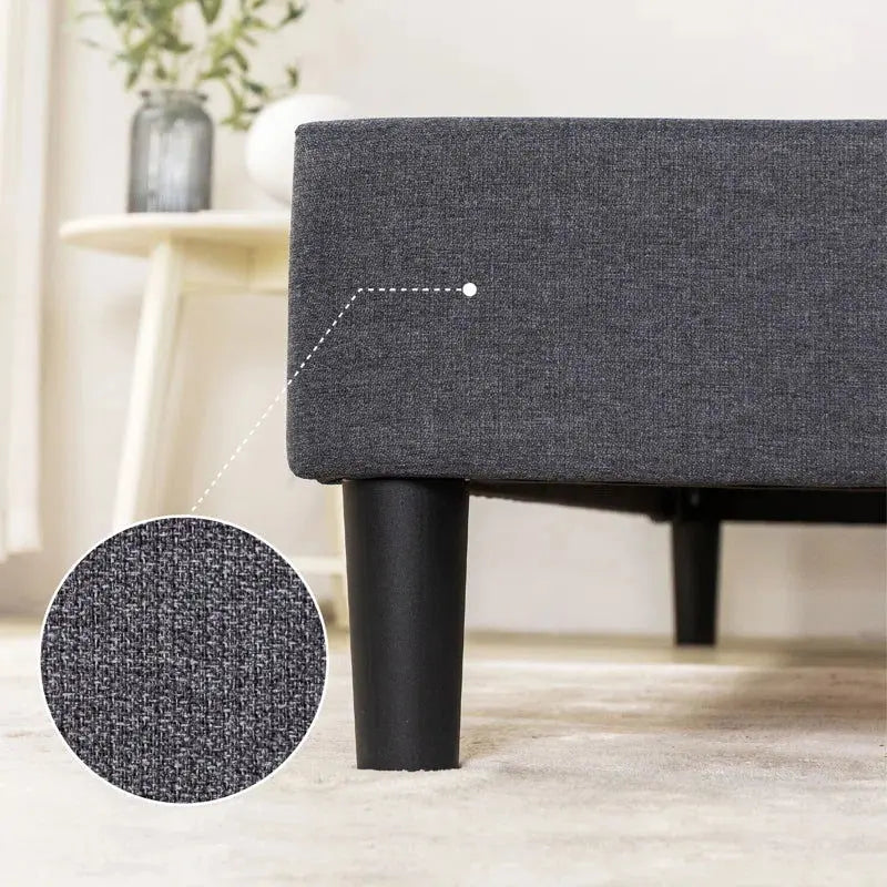 Kirwin Upholstered Metal Platform Bed Frame - Elegant and Durable Design-Allen Cozy Haven Store