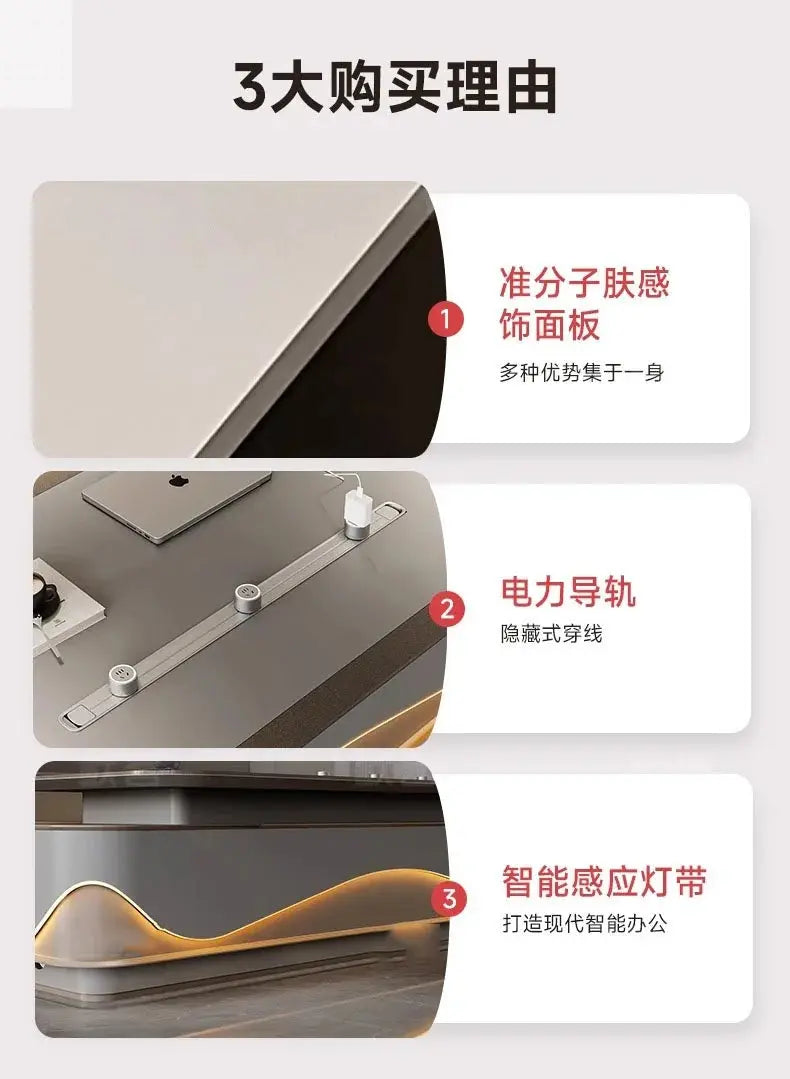 L Shaped Modern Office Desk Executive Work Luxury Conference Computer Desk Manager Reading Escritorio Oficina Modern Furniture Allen Cozy Haven Store