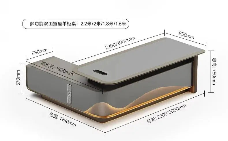 L Shaped Modern Office Desk Executive Work Luxury Conference Computer Desk Manager Reading Escritorio Oficina Modern Furniture Allen Cozy Haven Store