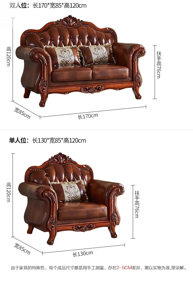 Leather Brown Living Room Sofa Set Luxury European Design Modern Style Sofa Full Set Nordic 3 Seater Canape Salon Home Furniture Allen Cozy Haven Store