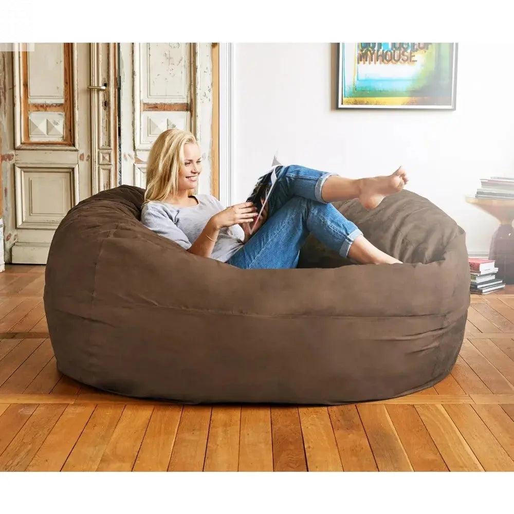 Luxurious Giant 6ft Bean Bag Chair with Microsuede Cover - Ultra Soft, Foam Filling, Washable XL Bean Bag Sofa for Kids, Teenag Allen Cozy Haven Store