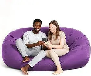 Luxurious Giant 6ft Bean Bag Chair with Microsuede Cover - Ultra Soft, Foam Filling, Washable XL Bean Bag Sofa for Kids, Teenag Allen Cozy Haven Store