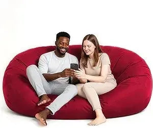 Luxurious Giant 6ft Bean Bag Chair with Microsuede Cover - Ultra Soft, Foam Filling, Washable XL Bean Bag Sofa for Kids, Teenag Allen Cozy Haven Store
