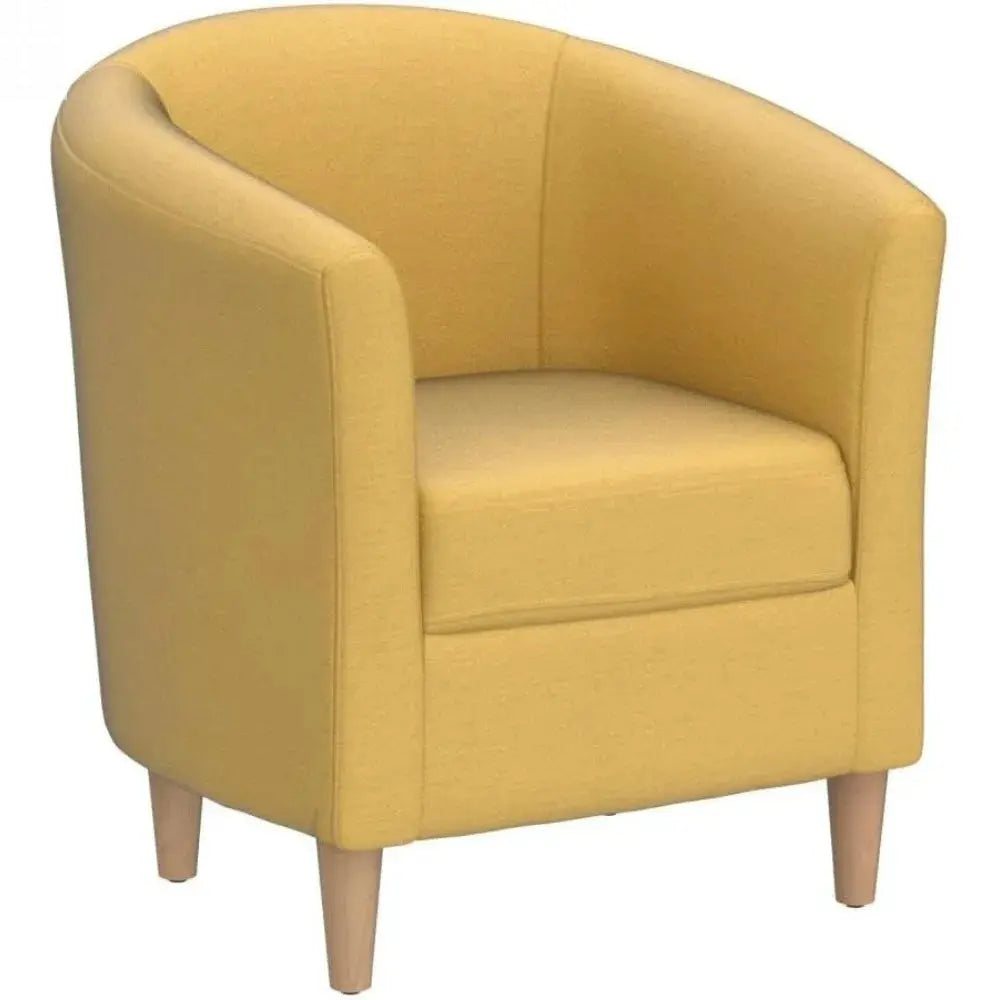 Modern Accent Chair, Upholstered Arm Chair Linen Fabric Single Sofa Chair with Ottoman Foot Rest Mustard Yellow Comfy Armchair f Allen Cozy Haven Store