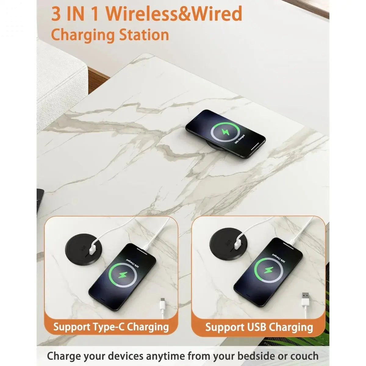 Multi-Functional Dog Crate Furniture with Wireless Charging, Dual USB, Drawer & Cushion Allen Cozy Haven Store