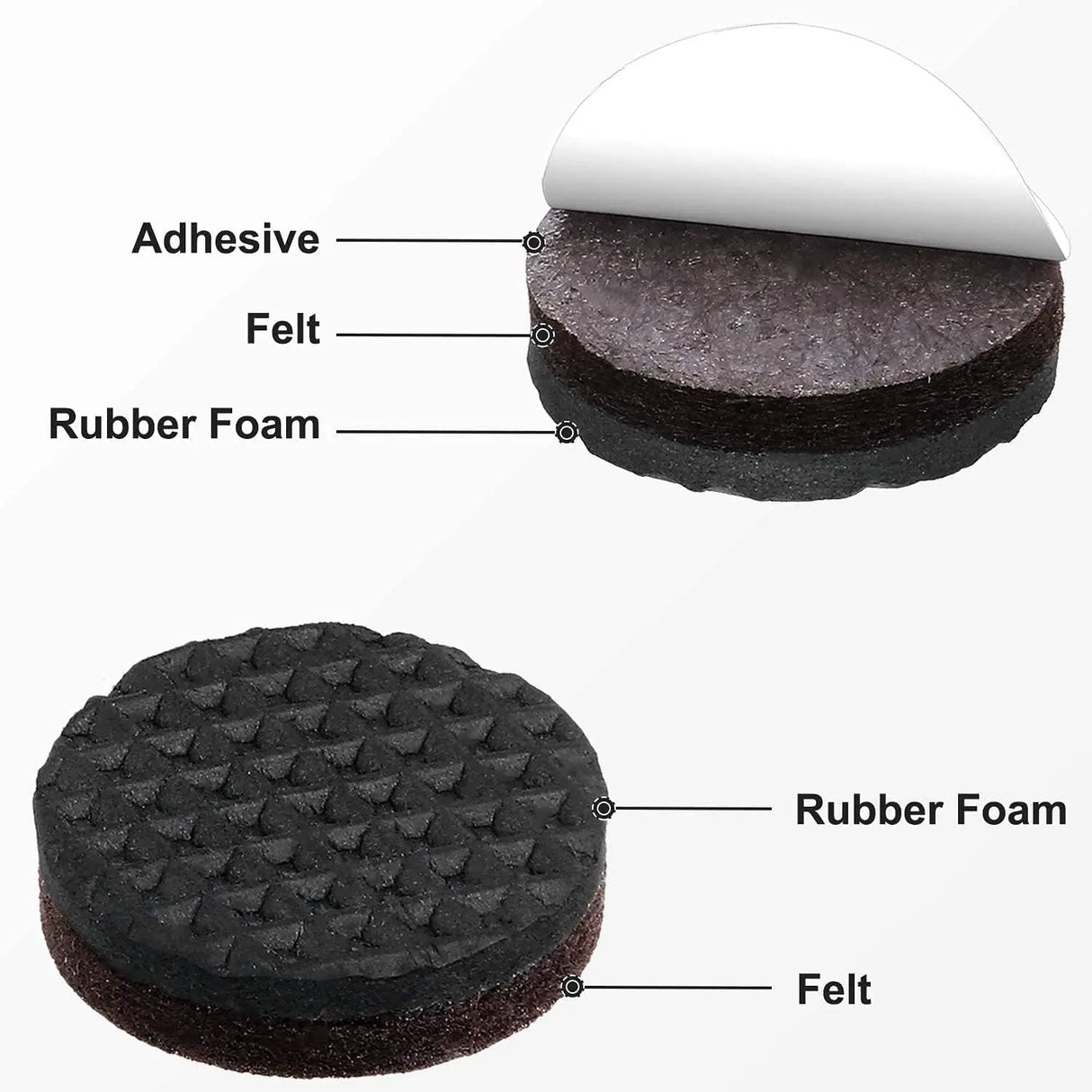 Non-Slip Furniture Pads - 16 Pack, 3-Inch Self-Adhesive Rubber Grippers for Furniture Legs, Anti-Skid Protectors for Hardwood Floors-Allen Cozy Haven Store