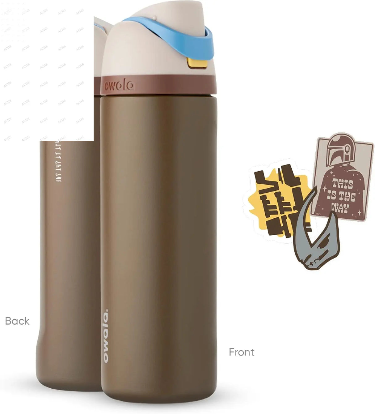 Owala Mandalorian Freesip Insulated Stainless Steel Water Bottle with Straw, 24-Ounce, BPA-Free, Ideal for Sports and Travel BlenderBottle