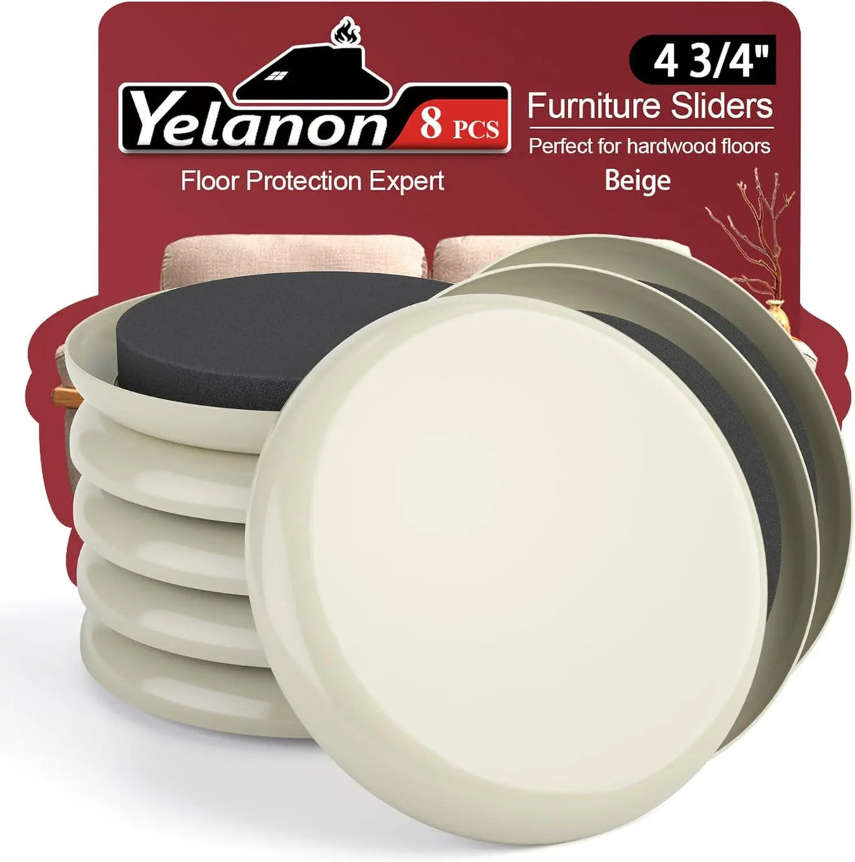 Premium 16-Piece Heavy-Duty Furniture Sliders - 3.5” Square Brown Pads for Carpet Protection and Easy Moving-Allen Cozy Haven Store