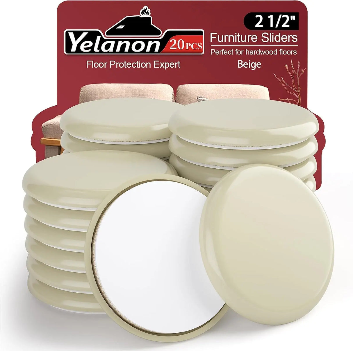 Premium 16-Piece Heavy-Duty Furniture Sliders - 3.5” Square Brown Pads for Carpet Protection and Easy Moving-Allen Cozy Haven Store