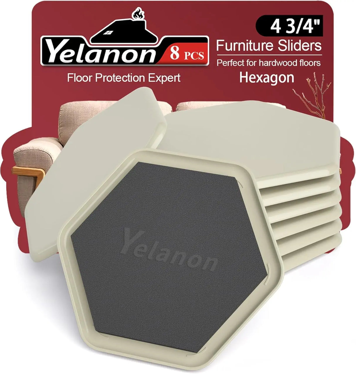 Premium 16-Piece Heavy-Duty Furniture Sliders - 3.5” Square Brown Pads for Carpet Protection and Easy Moving-Allen Cozy Haven Store