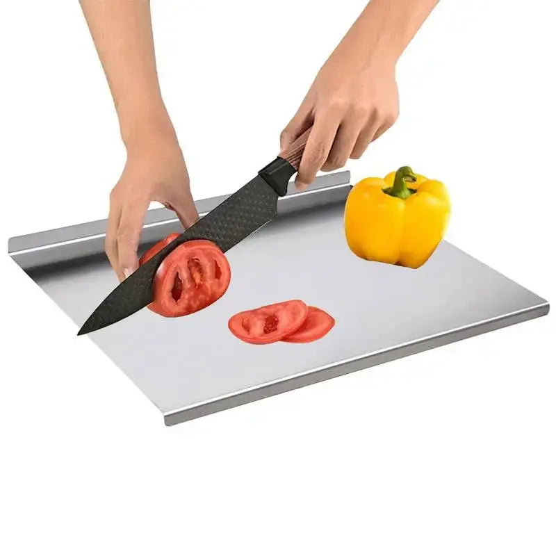 Premium Large Stainless Steel Cutting Board with Lip - Ideal for Baking, Dough Preparation, and Pizza Rolling-Allen Cozy Haven Store