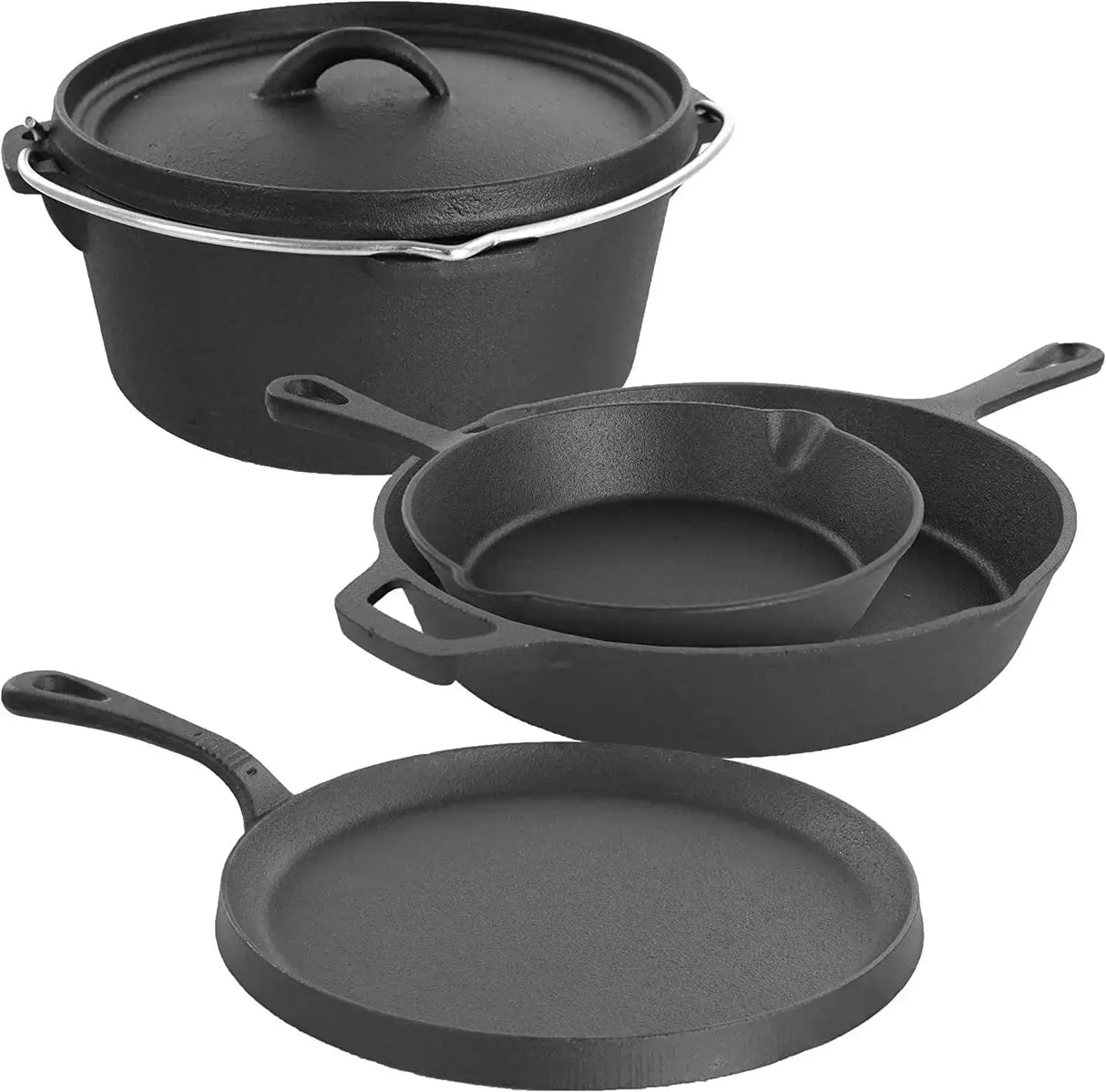 Premium Pre-Seasoned 5-Piece Cast Iron Cookware Set-Allen Cozy Haven Store