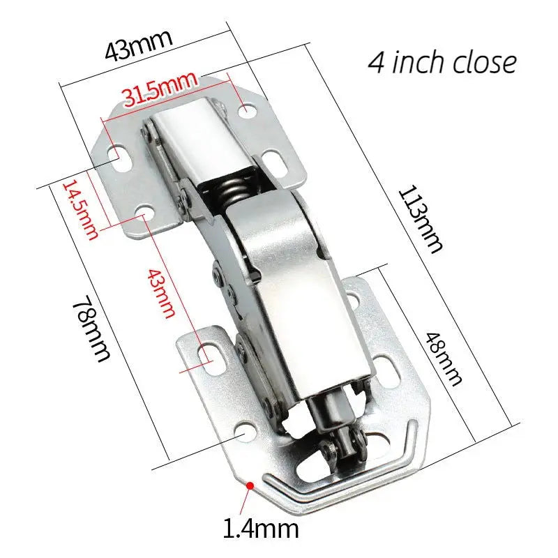 Premium Soft Close Hinges for Kitchen Cabinets - No Trenching Furniture Fittings with Screws Included-Allen Cozy Haven Store
