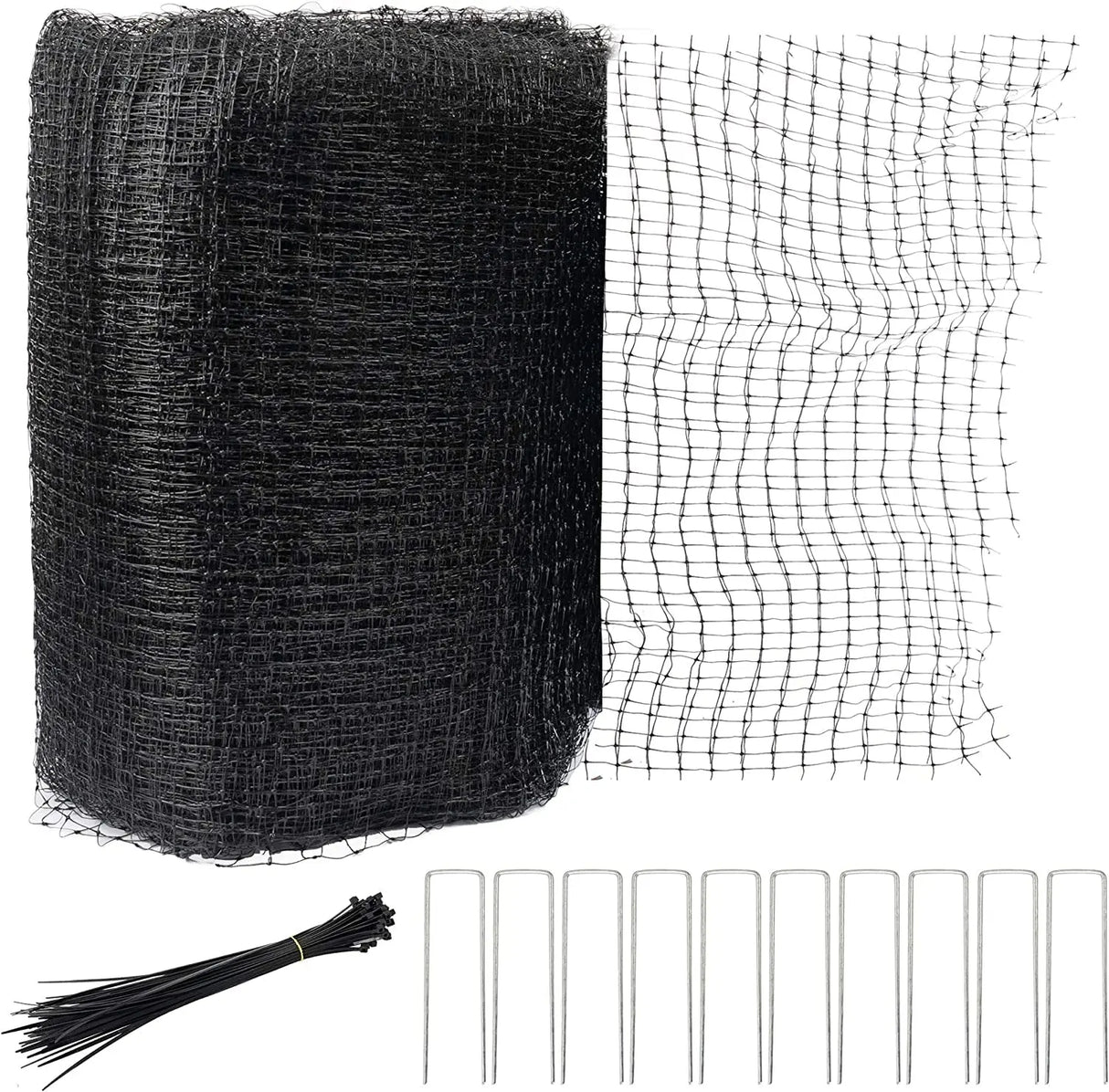 Professional Garden Bird Netting - 7 x 100 FT Black Deer Fence Netting for Vegetables, Plants, and Fruit Trees with 50 Cable Ties Included-Allen Cozy Haven Store
