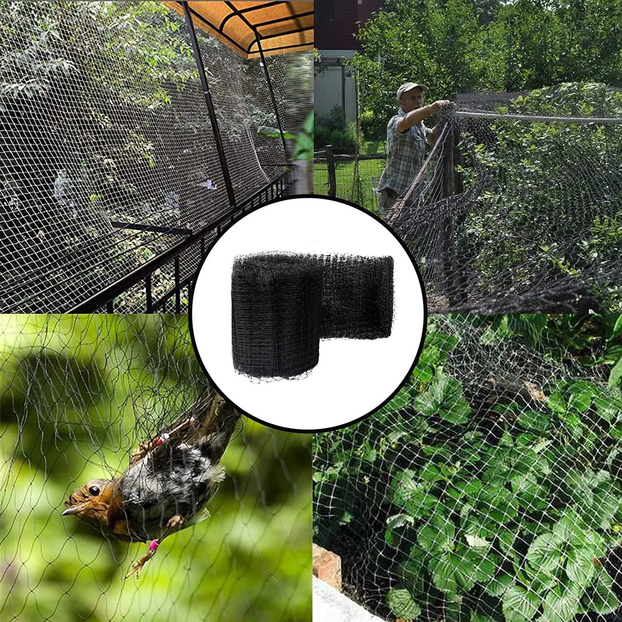Professional Garden Bird Netting - 7 x 100 FT Black Deer Fence Netting for Vegetables, Plants, and Fruit Trees with 50 Cable Ties Included-Allen Cozy Haven Store