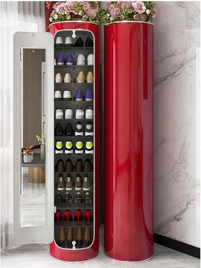 Rotating Shoe Rack| 360° Spinning Shoe Rack Tower|Revolving Free Standing Shoe Organizer, (Color:Red,Size:Ø40cm 99cm 6layer) Allen Cozy Haven Store