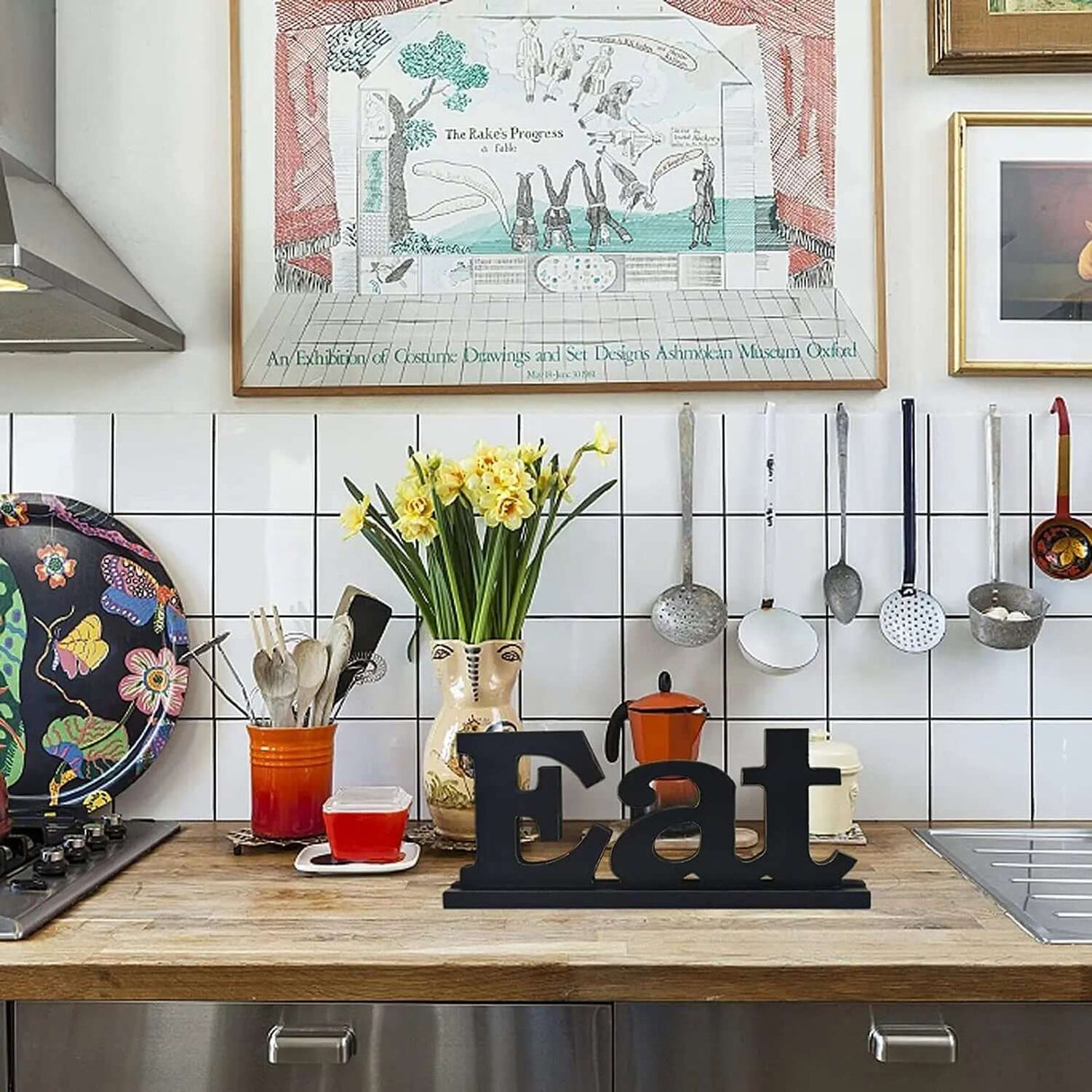 "Rustic Wood 'Eat Pray Love' Decorative Sign for Home Décor - Freestanding Tabletop Cutout"-Allen Cozy Haven Store