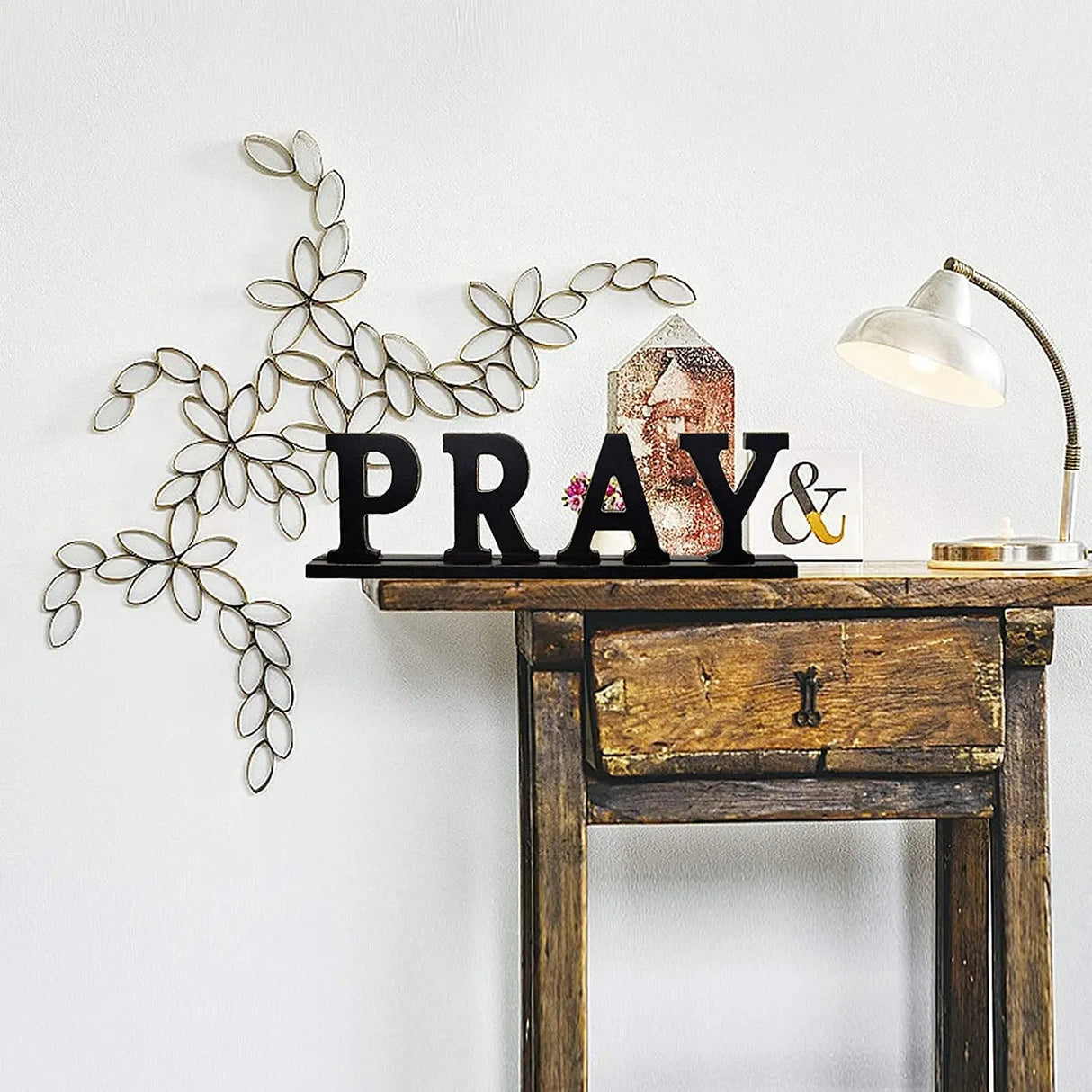 "Rustic Wood 'Eat Pray Love' Decorative Sign for Home Décor - Freestanding Tabletop Cutout"-Allen Cozy Haven Store