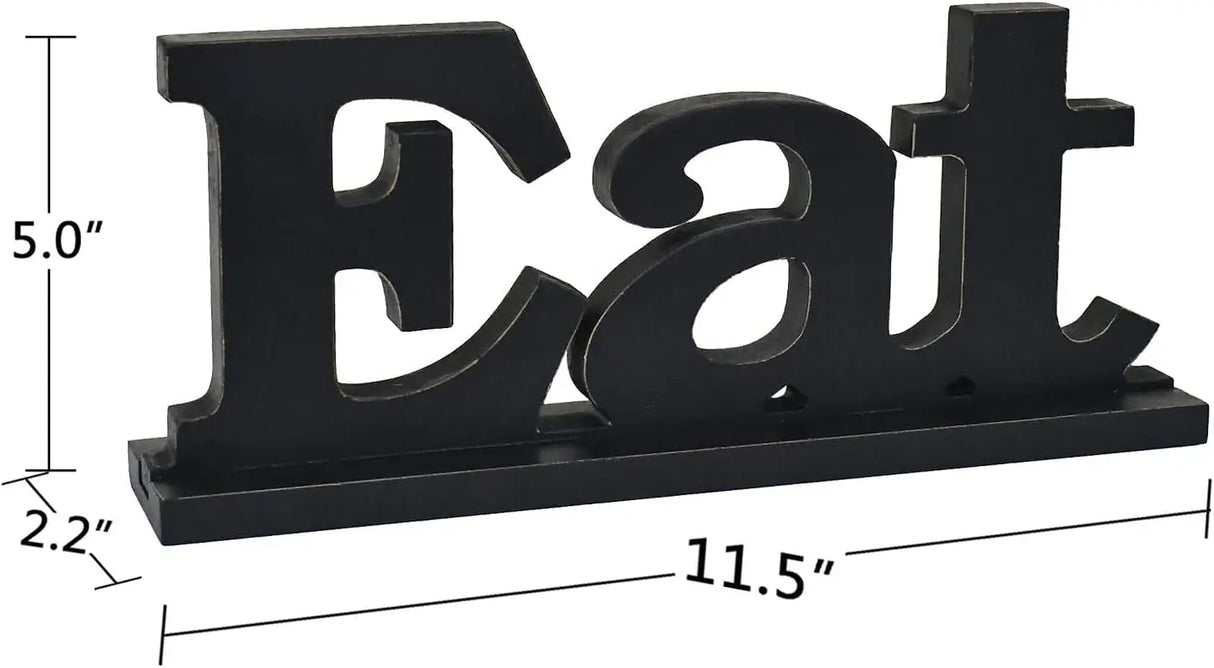 "Rustic Wood 'Eat Pray Love' Decorative Sign for Home Décor - Freestanding Tabletop Cutout"-Allen Cozy Haven Store