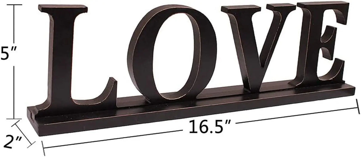 "Rustic Wood 'Eat Pray Love' Decorative Sign for Home Décor - Freestanding Tabletop Cutout"-Allen Cozy Haven Store