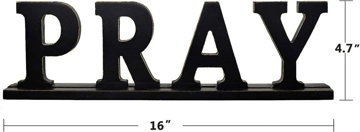 "Rustic Wood 'Eat Pray Love' Decorative Sign for Home Décor - Freestanding Tabletop Cutout"-Allen Cozy Haven Store