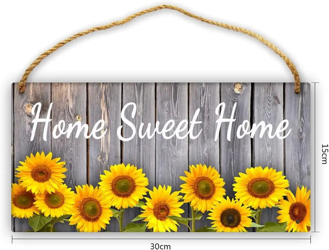 Rustic Wooden Sunflower Design Decor - 6x12 Inch Decorative Plaque for Home and Kitchen-Allen Cozy Haven Store