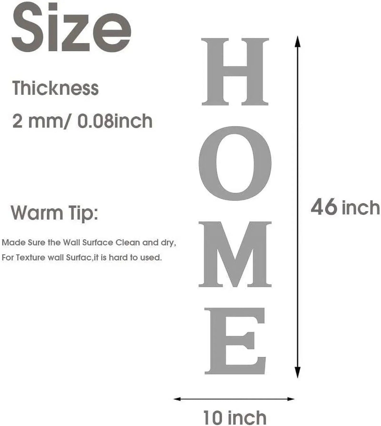 "Set of 4 Large Decorative Home Sign Letters - Family Mirror Wall Art for Living Room, Bedroom, and Kitchen (46x10 Inches)"-Allen Cozy Haven Store