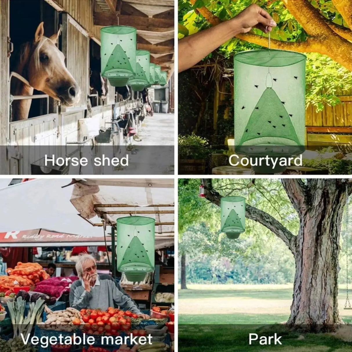 Set of 4 Reusable Foldable Outdoor Fly Traps for Agricultural and Garden Use-Allen Cozy Haven Store