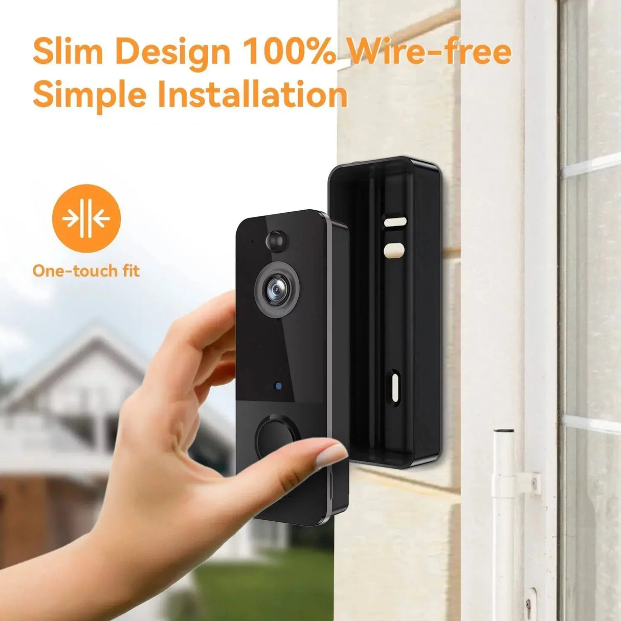 Smart Wireless Doorbell Camera with Chime - Black-Allen Cozy Haven Store