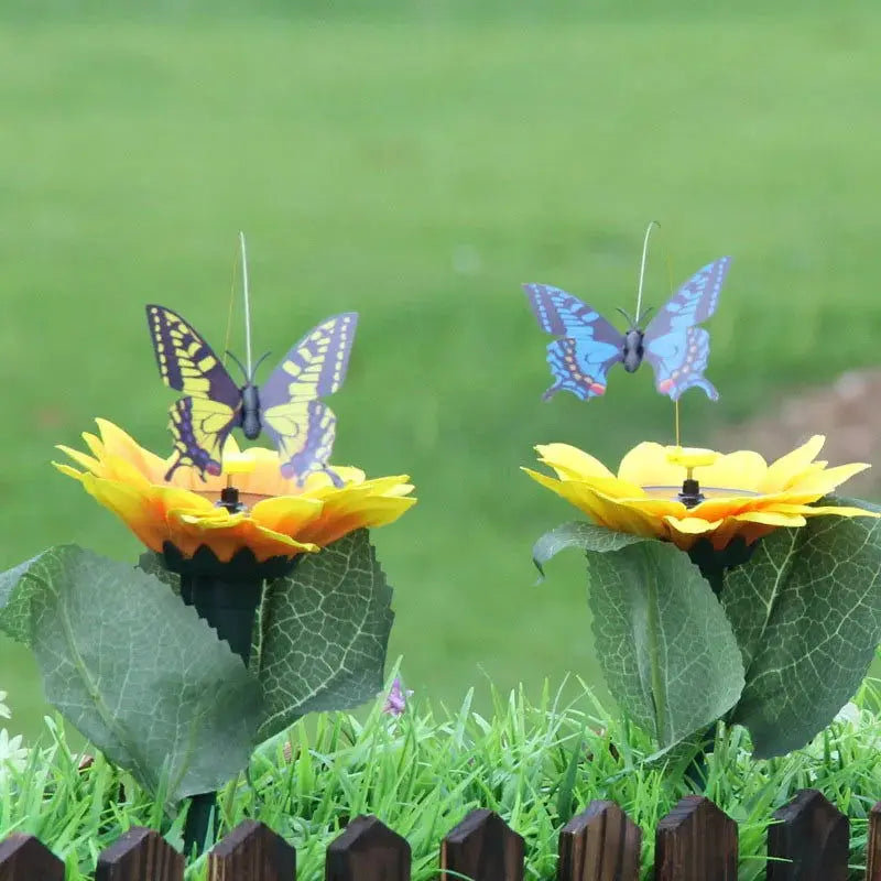 Solar-Powered Garden Stake Decor Featuring Fluttering Butterflies and Hummingbirds-Allen Cozy Haven Store