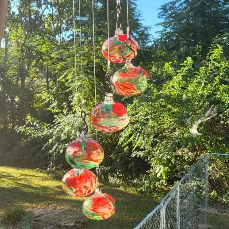 Sophisticated Glass Hummingbird Feeders and Wind Chimes for Outdoor Garden and Backyard Aesthetics-Allen Cozy Haven Store