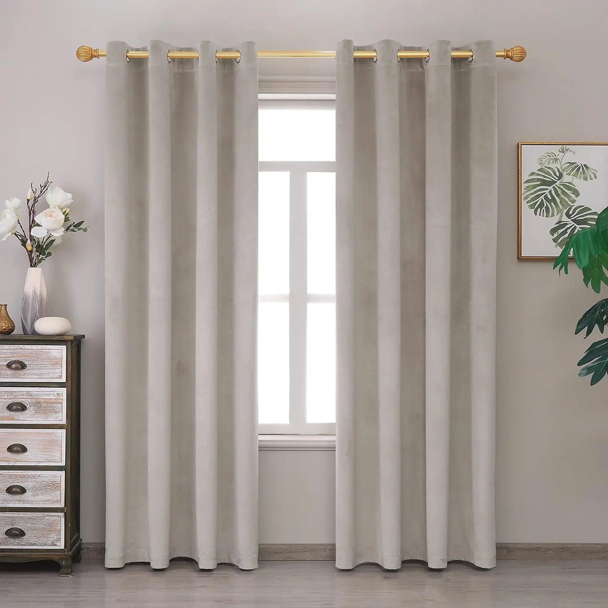 Soundproof Blackout Curtains with Grommets - Cream White Drapes Panels for Living Room and Bedroom, Set of 2, 52 x 120 Inches-Allen Cozy Haven Store