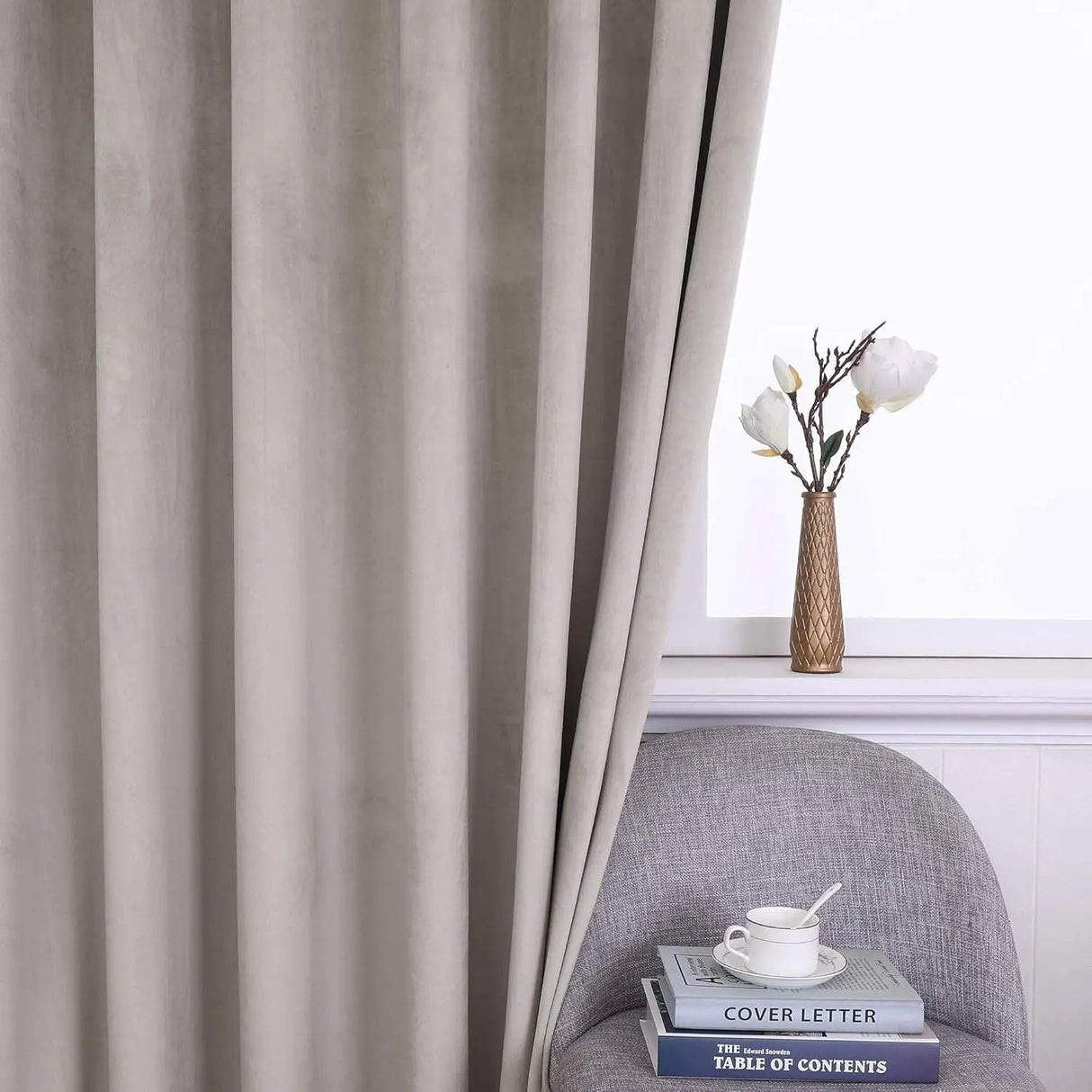 Soundproof Blackout Curtains with Grommets - Cream White Drapes Panels for Living Room and Bedroom, Set of 2, 52 x 120 Inches-Allen Cozy Haven Store