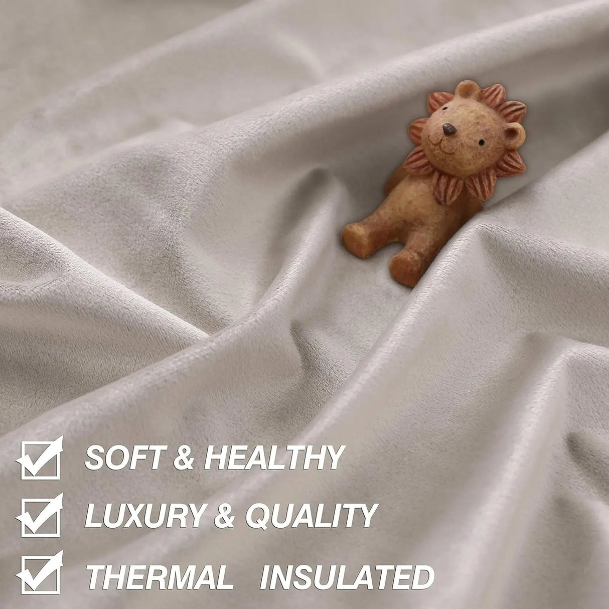 Soundproof Blackout Curtains with Grommets - Cream White Drapes Panels for Living Room and Bedroom, Set of 2, 52 x 120 Inches-Allen Cozy Haven Store