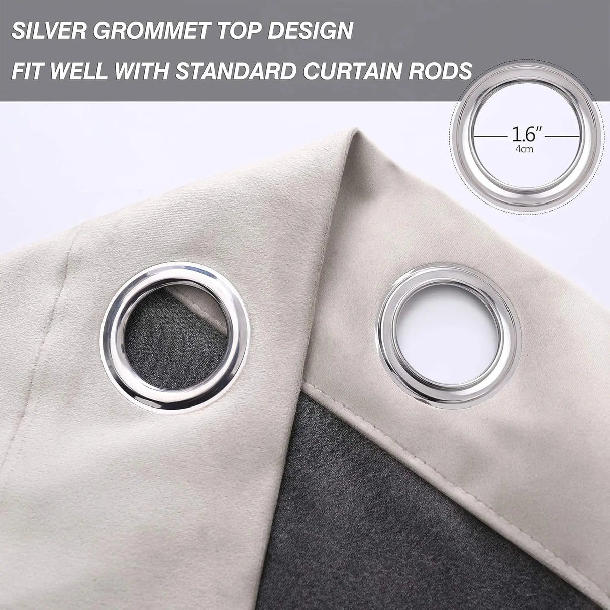 Soundproof Blackout Curtains with Grommets - Cream White Drapes Panels for Living Room and Bedroom, Set of 2, 52 x 120 Inches-Allen Cozy Haven Store