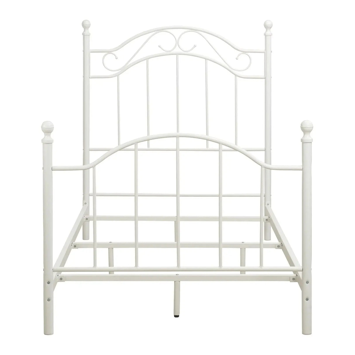 Twin Size White Metal Bed Frame for Bedroom Furniture-Allen Cozy Haven Store